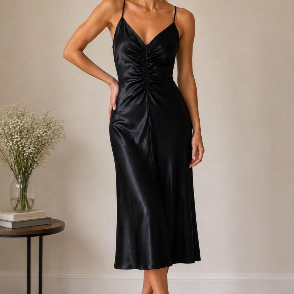 A new day black satin dress